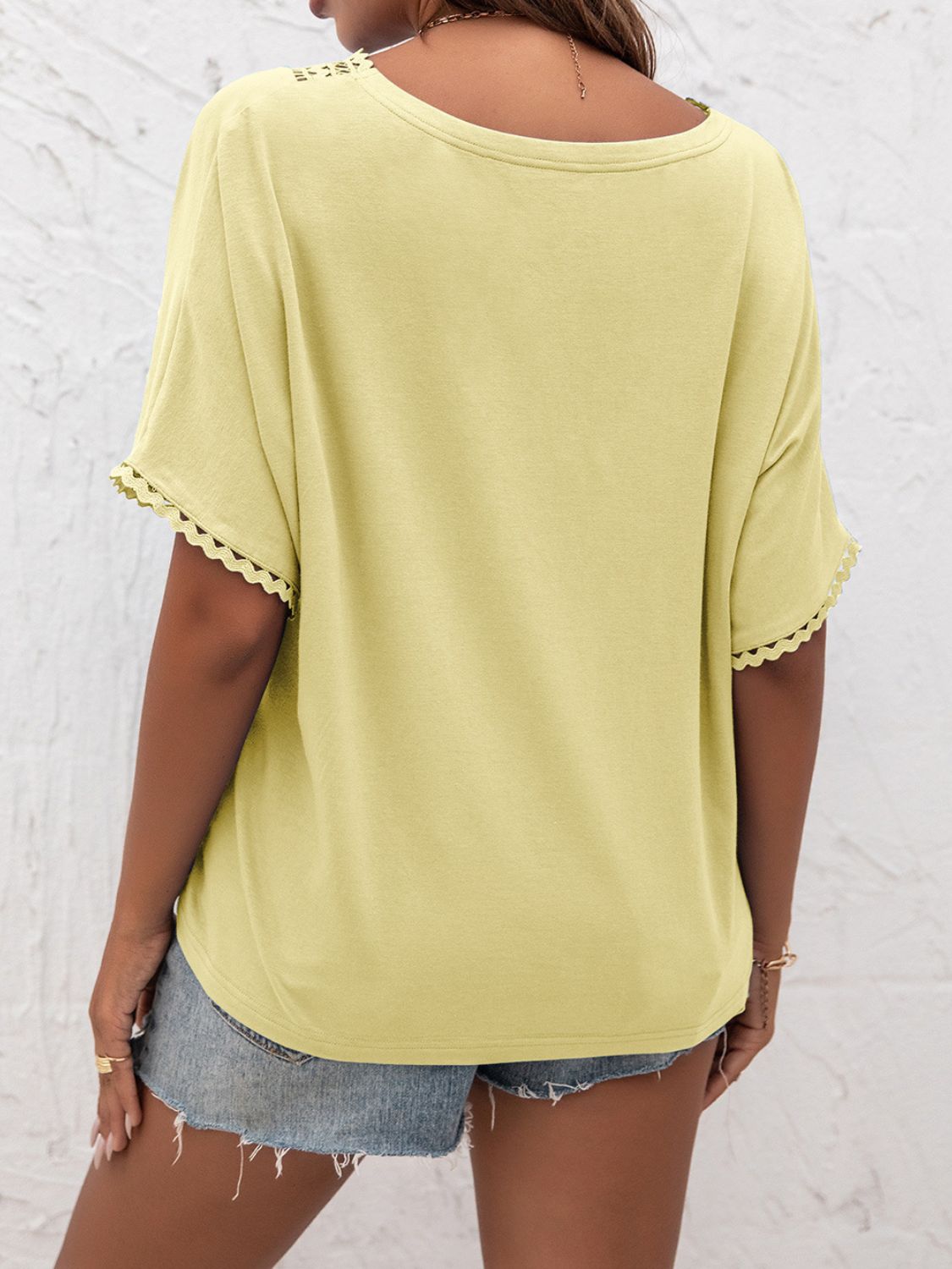 v-neck short sleeve blouse