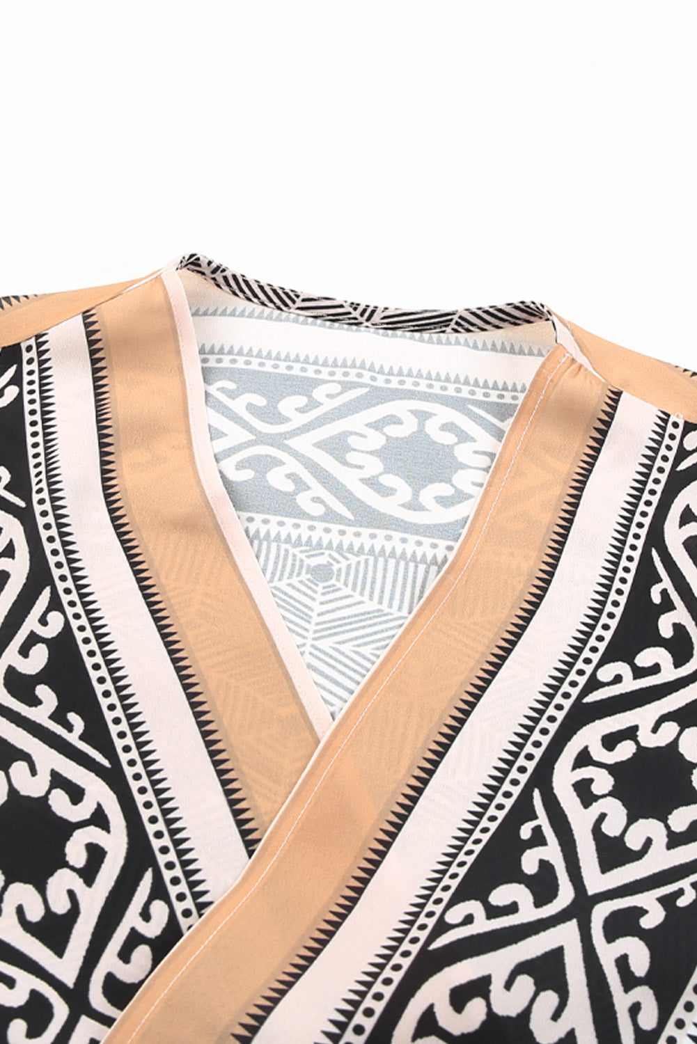 printed open front sleeveless cardigan