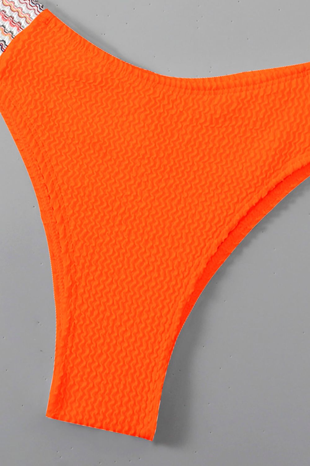 contrast textured high cut swim set