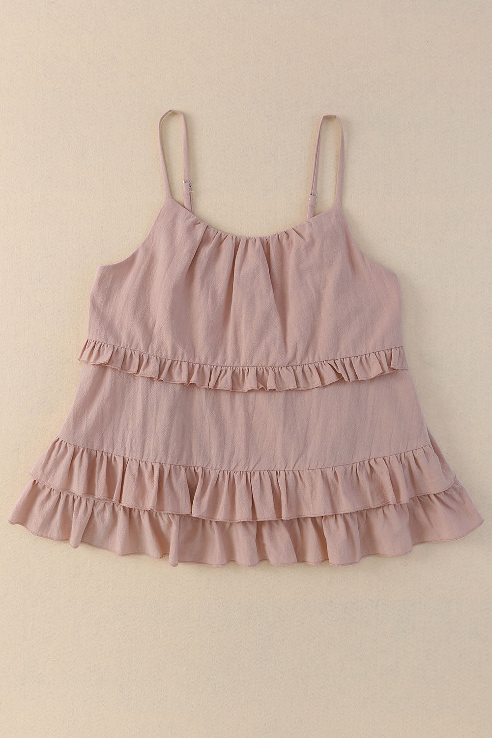 ruffled scoop neck sleeveless cami