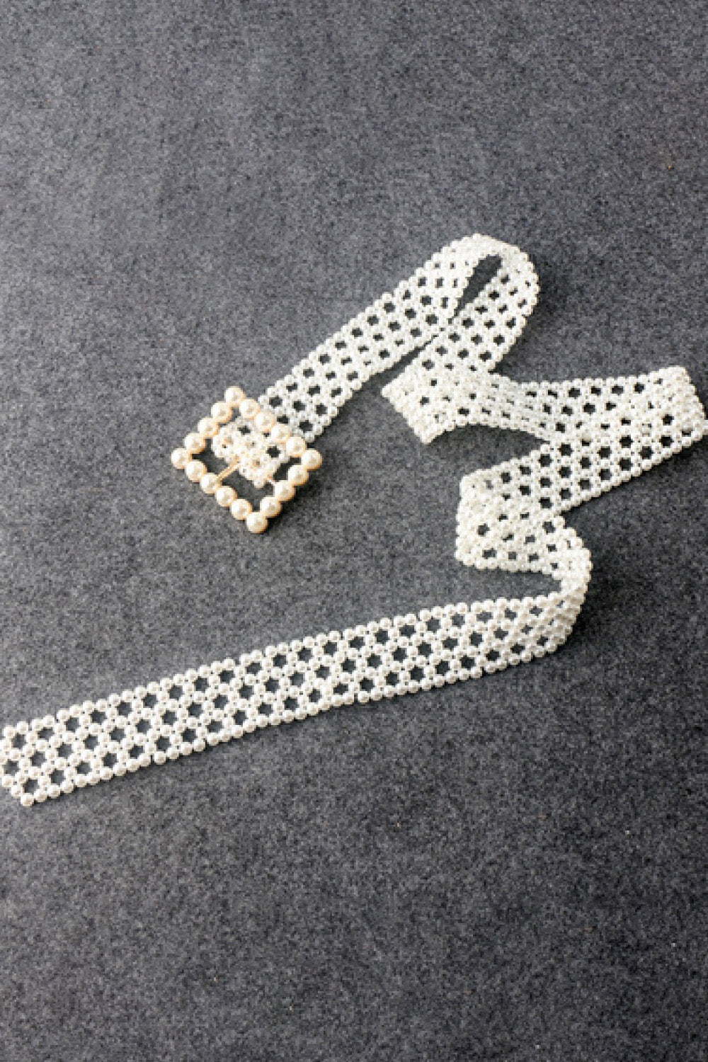 alloy buckle pearl belt