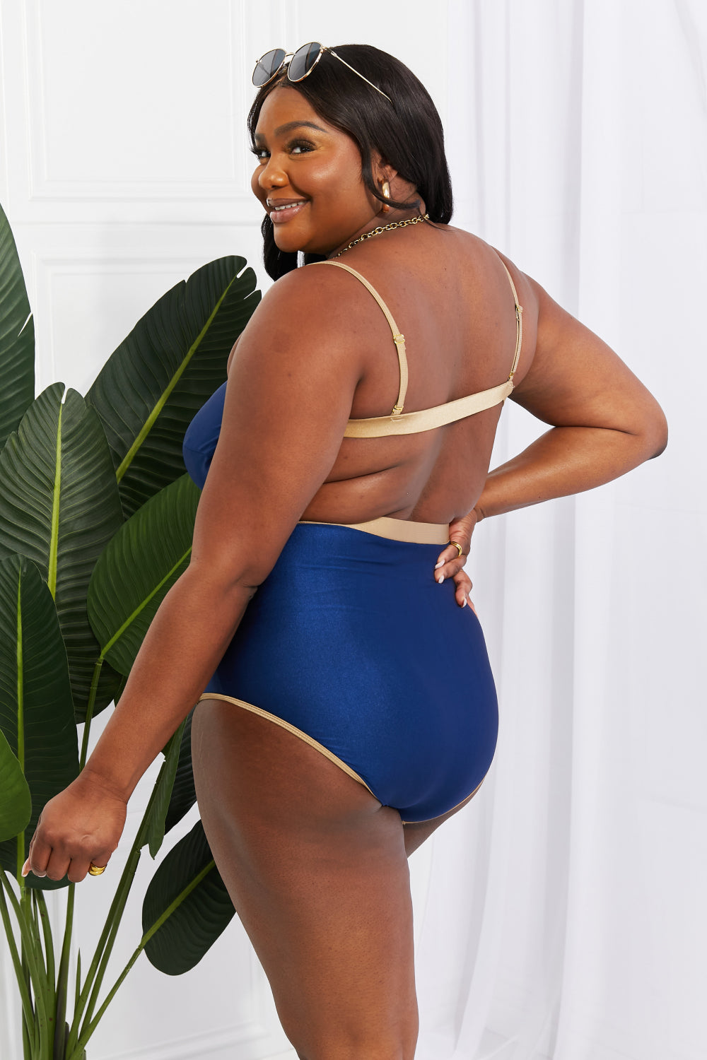 marina west swim wave break contrast trim one-piece