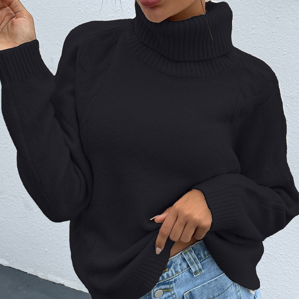 turtle neck long sleeve sweater