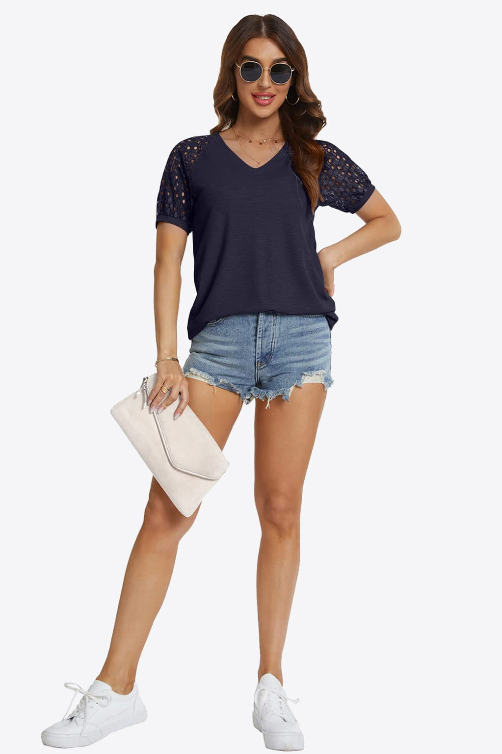 short sleeve v-neck tee