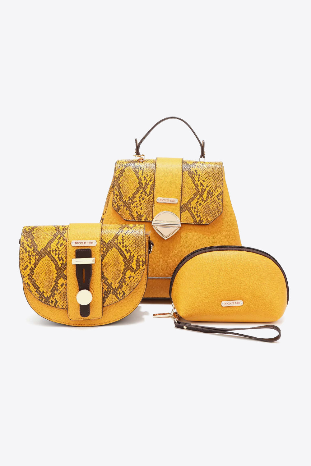 nicole lee usa python 3-piece bag set