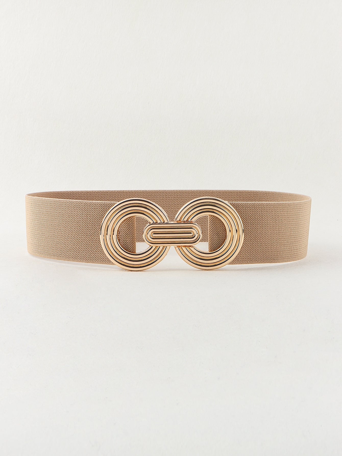 geometric buckle elastic wide belt