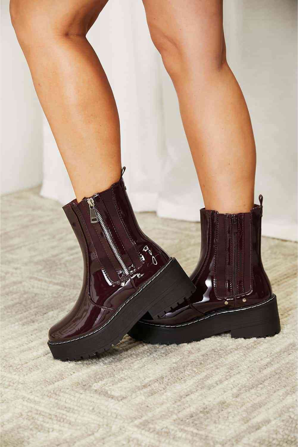 forever link side zip platform boots