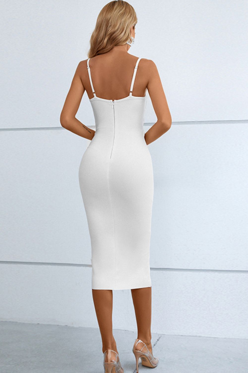 cutout spaghetti strap bodycon dress