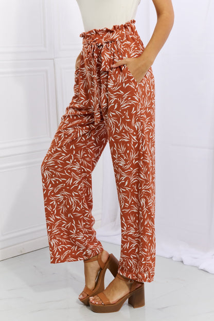 Heimish Right Angle Full Size Geometric Printed Pants in Red Orange