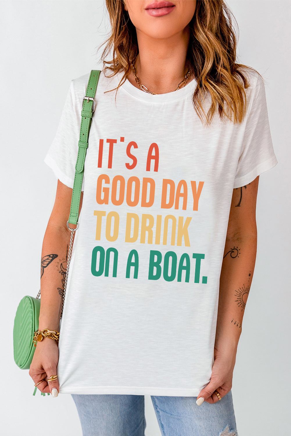 it's a good day to drink on a boat graphic tee