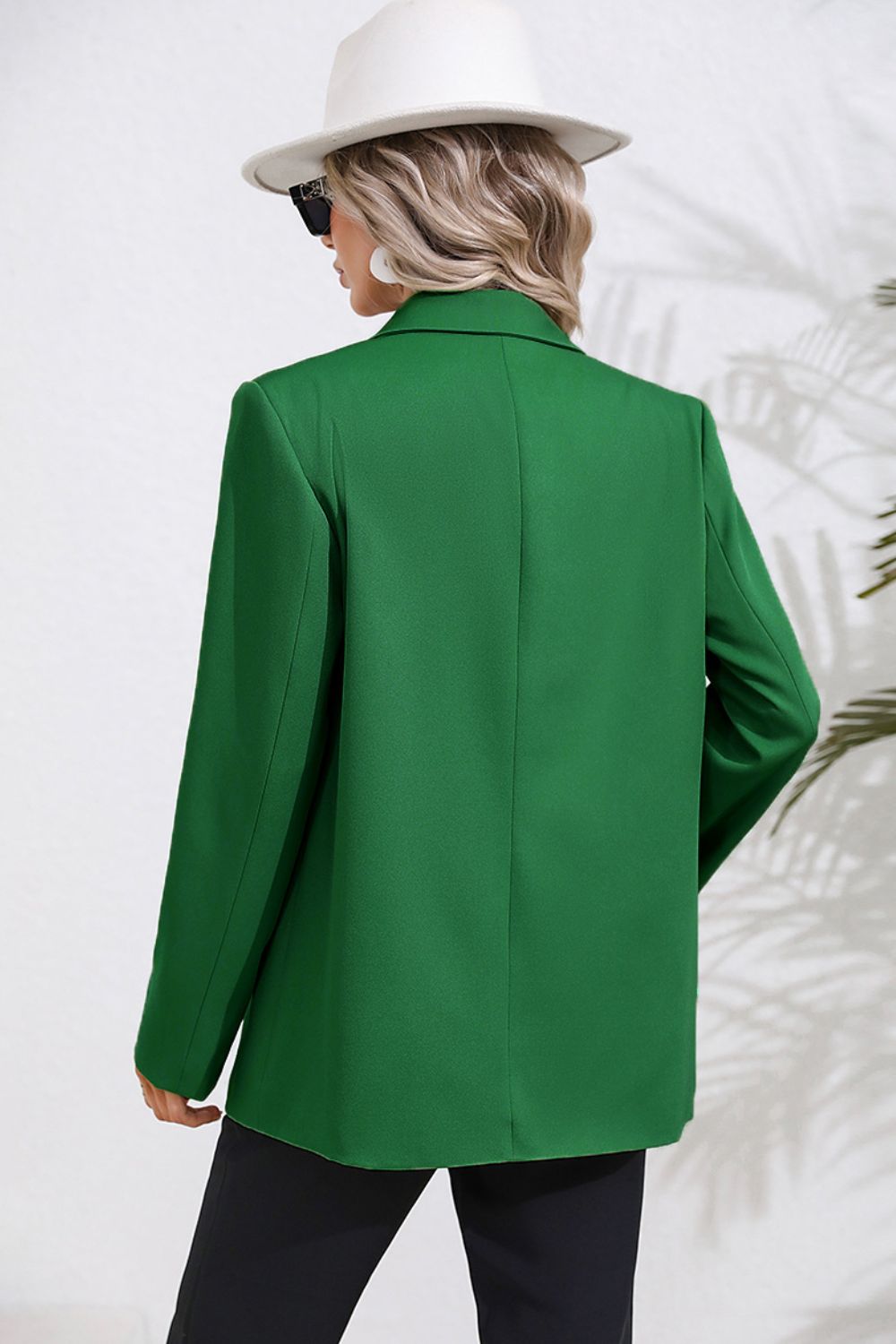 lapel collar long sleeve blazer