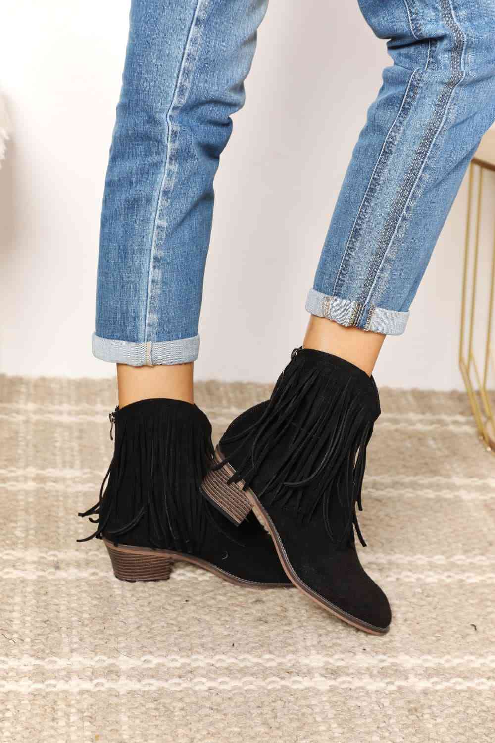 legend women's fringe cowboy western ankle boots