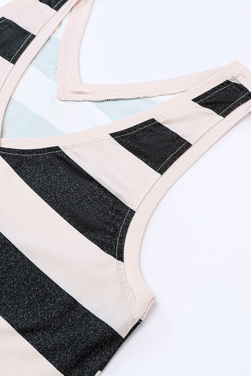 striped v-neck tank