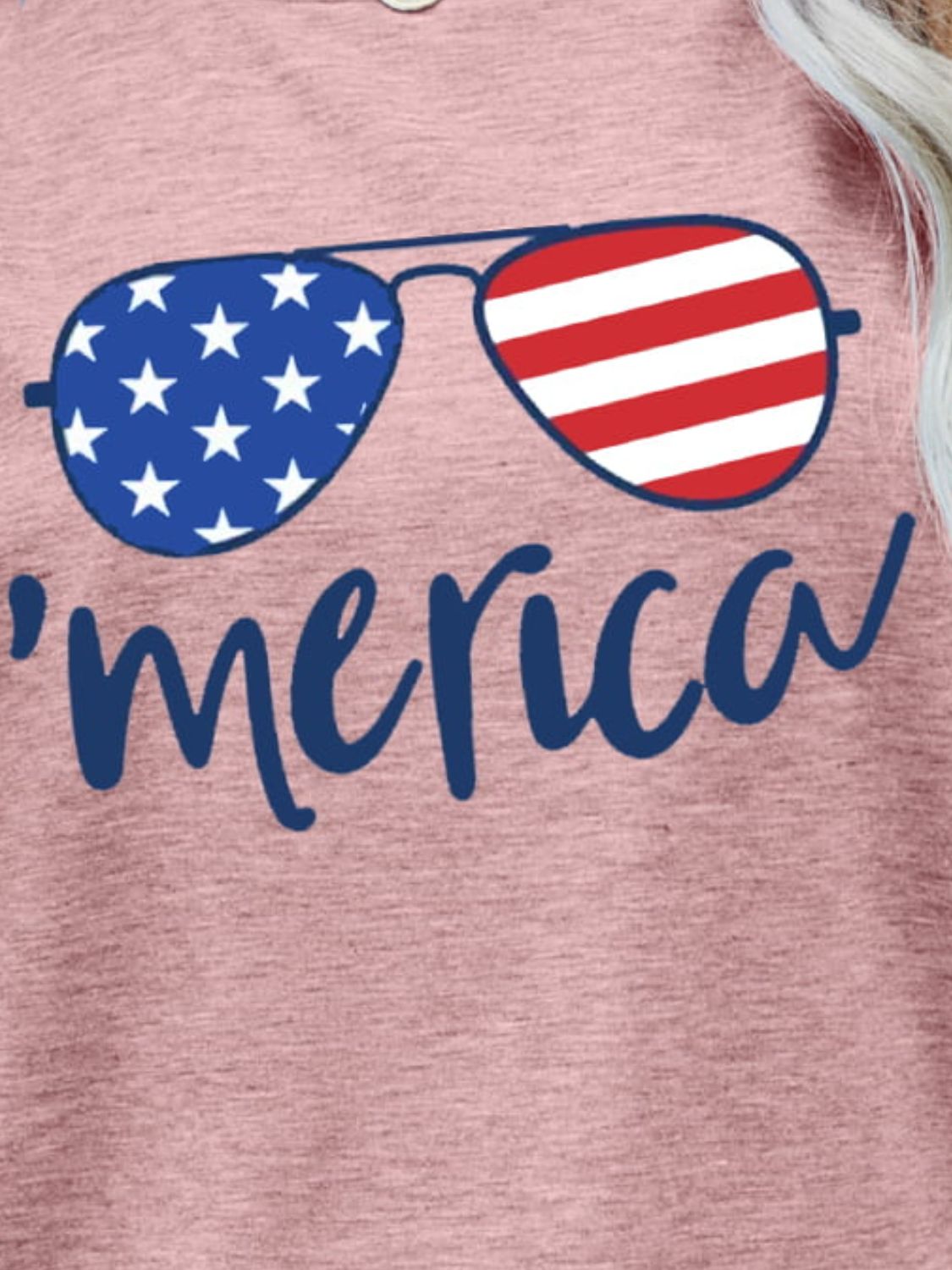 us flag glasses graphic tee