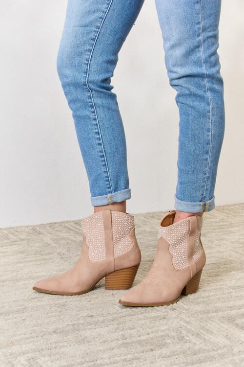 east lion corp rhinestone ankle cowgirl booties