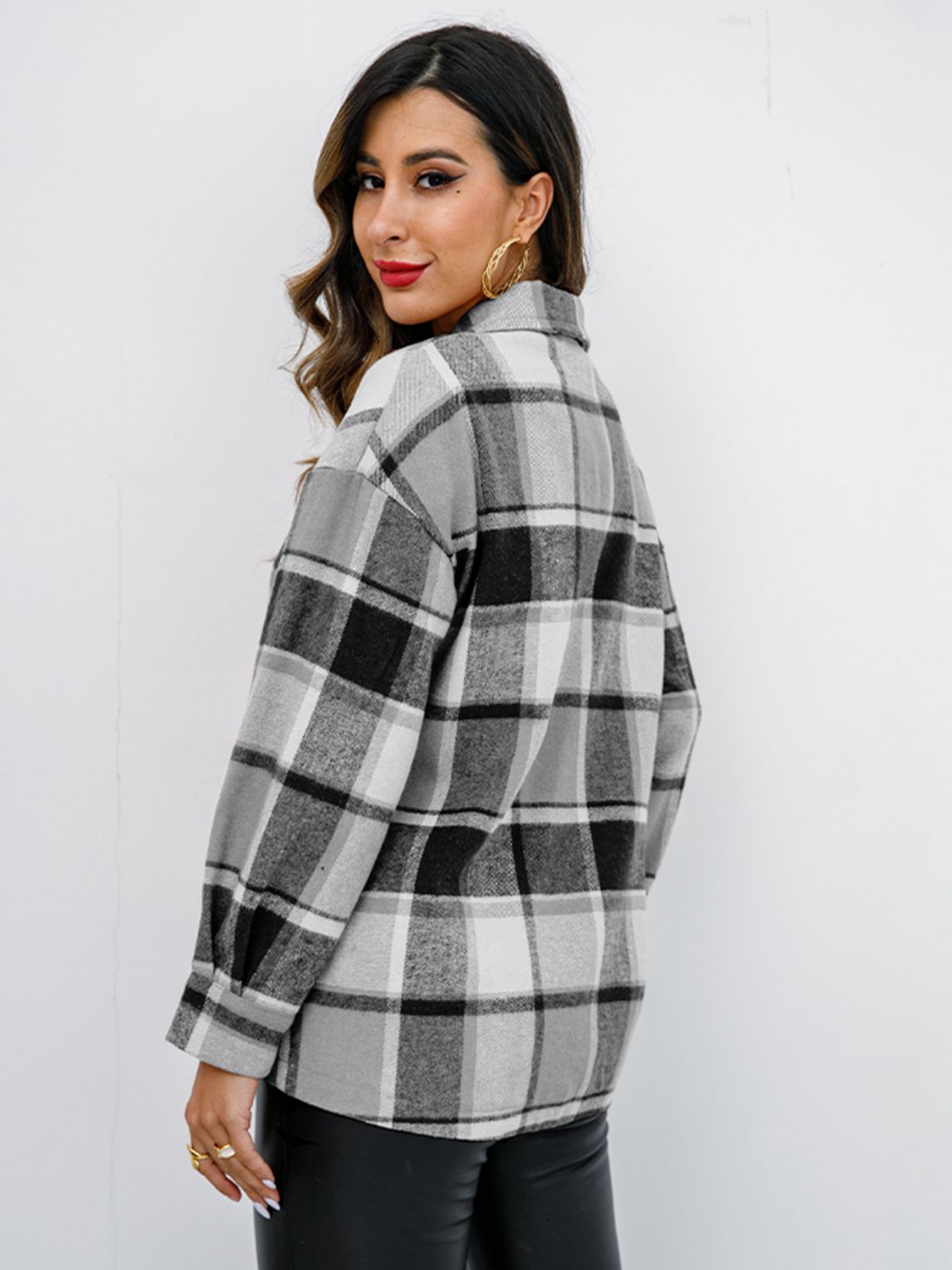 plaid button-down jacket