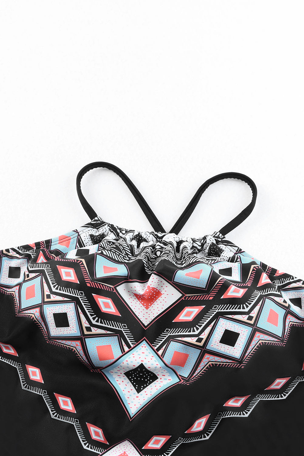 geometric print tie back one-piece swimsuit