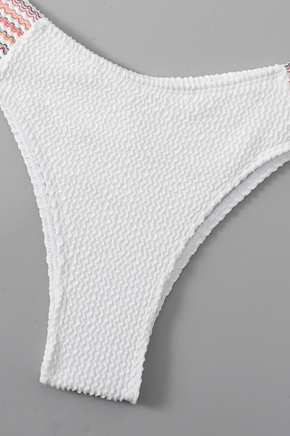 contrast textured high cut swim set