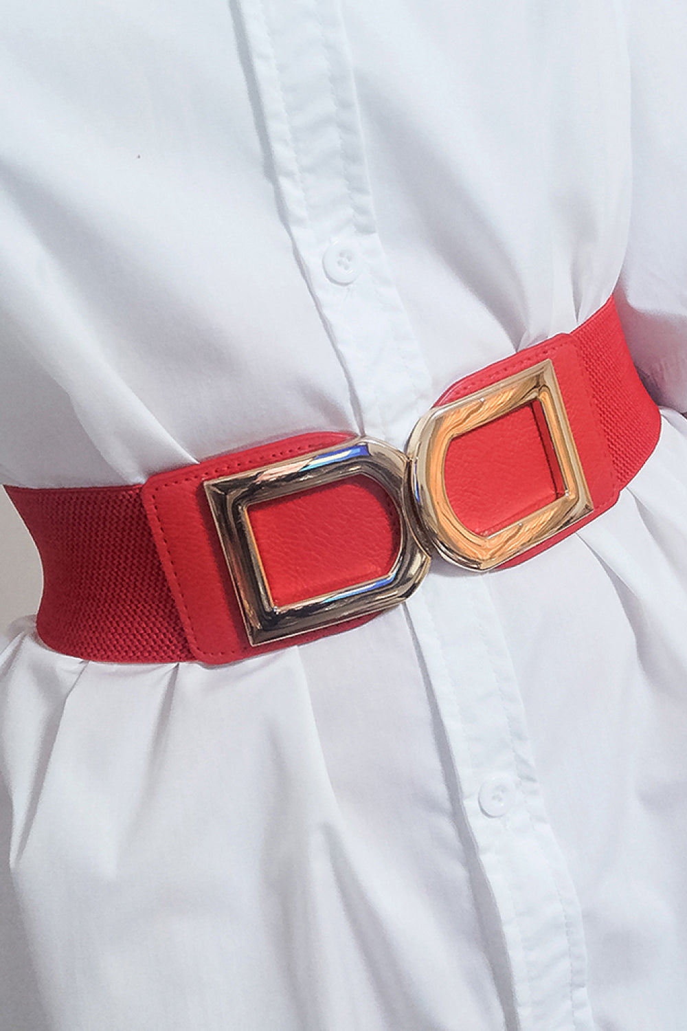 double d buckle pu belt