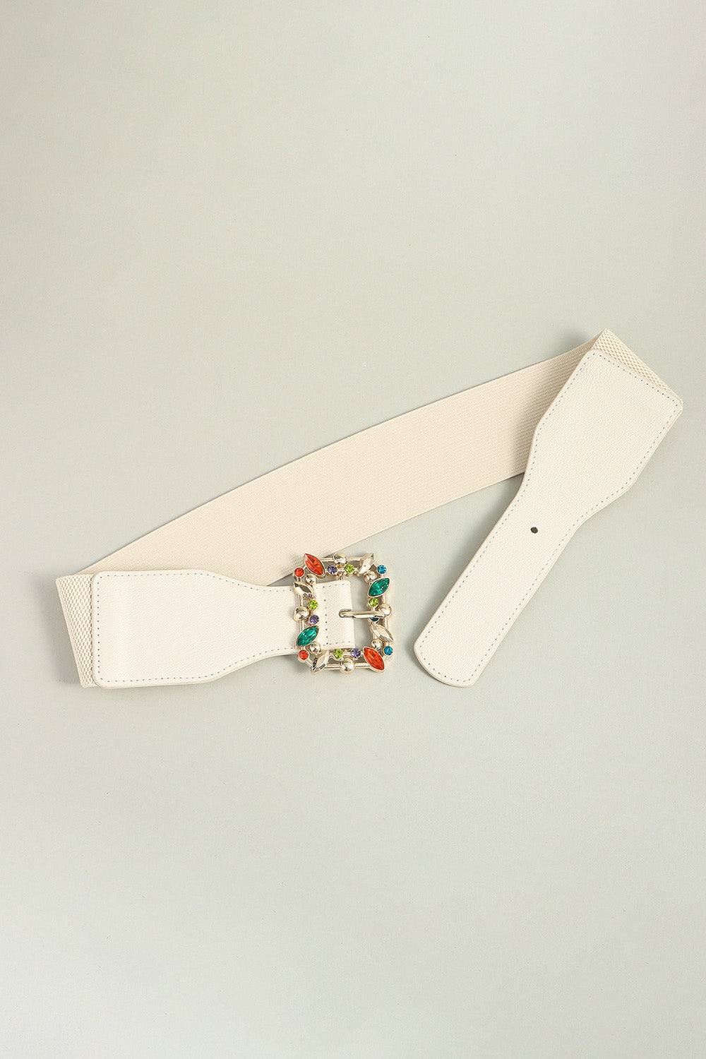 multicolored leaf buckle elastic belt