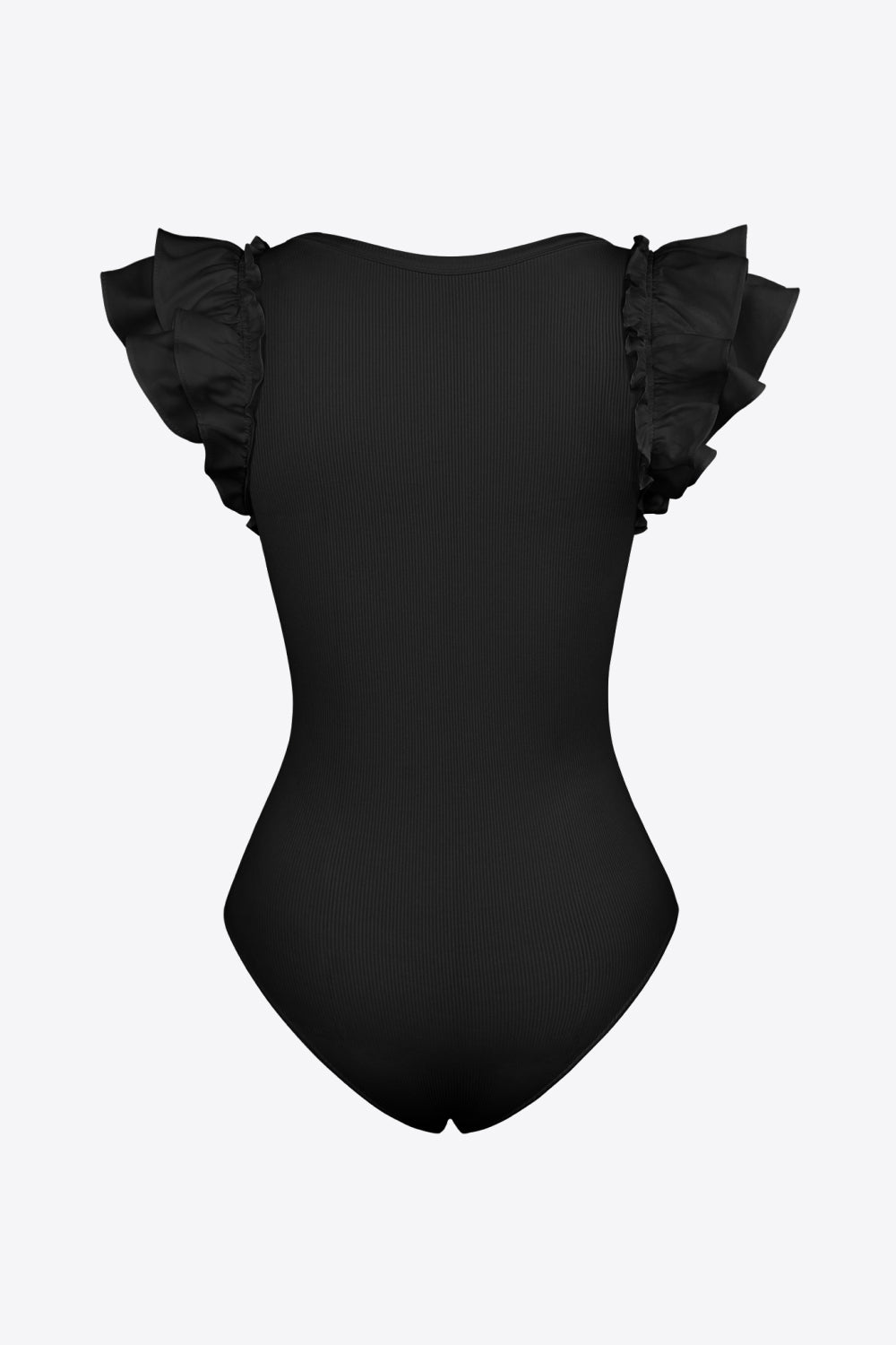 ruffled plunge bodysuit