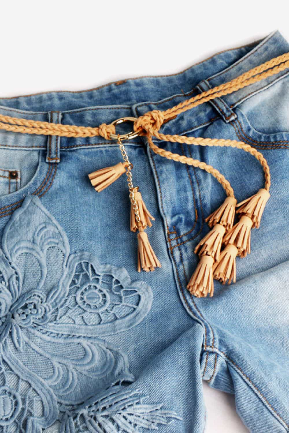 braid belt with tassels