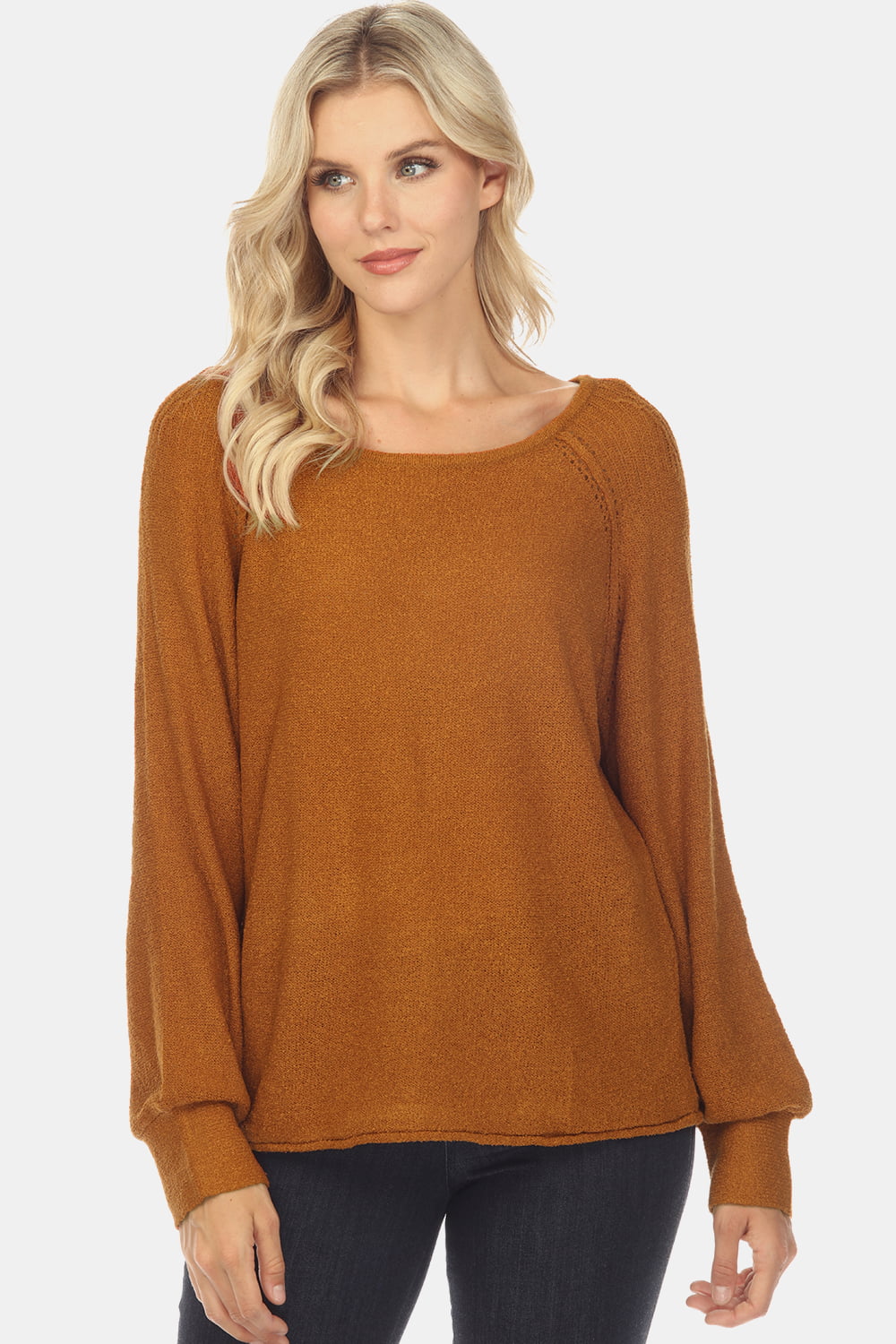 round neck raglan sleeve sweater