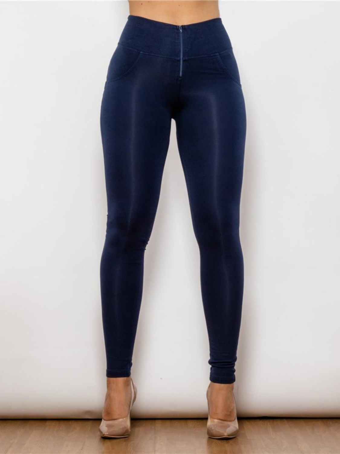 full size zip detail high waist leggings