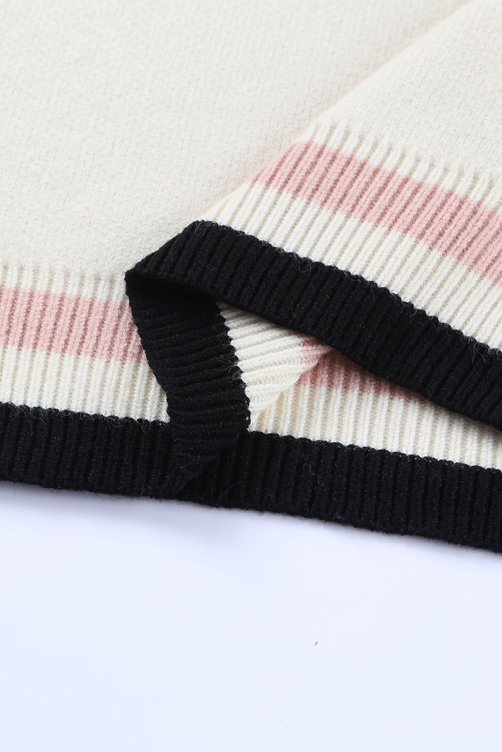 round neck ribbed trim sweater