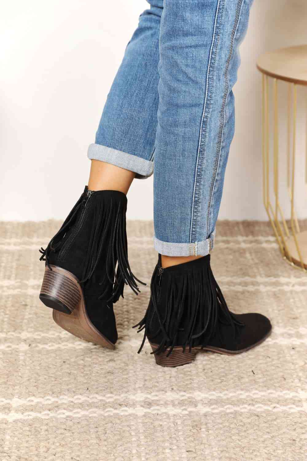 legend women's fringe cowboy western ankle boots