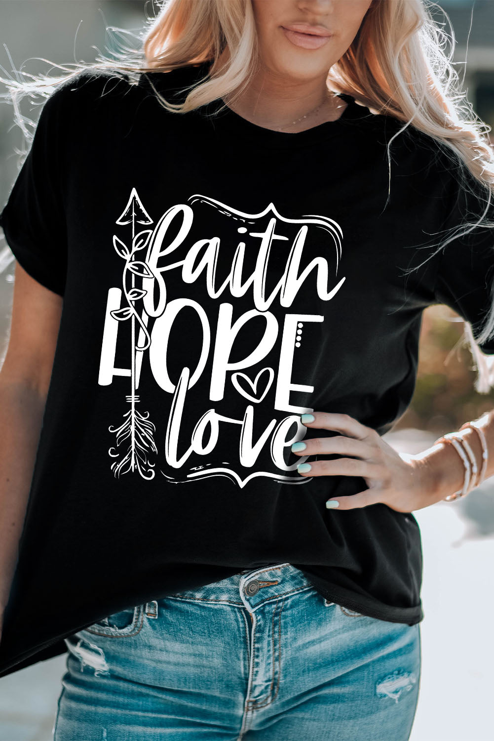 faith hope love graphic tee shirt