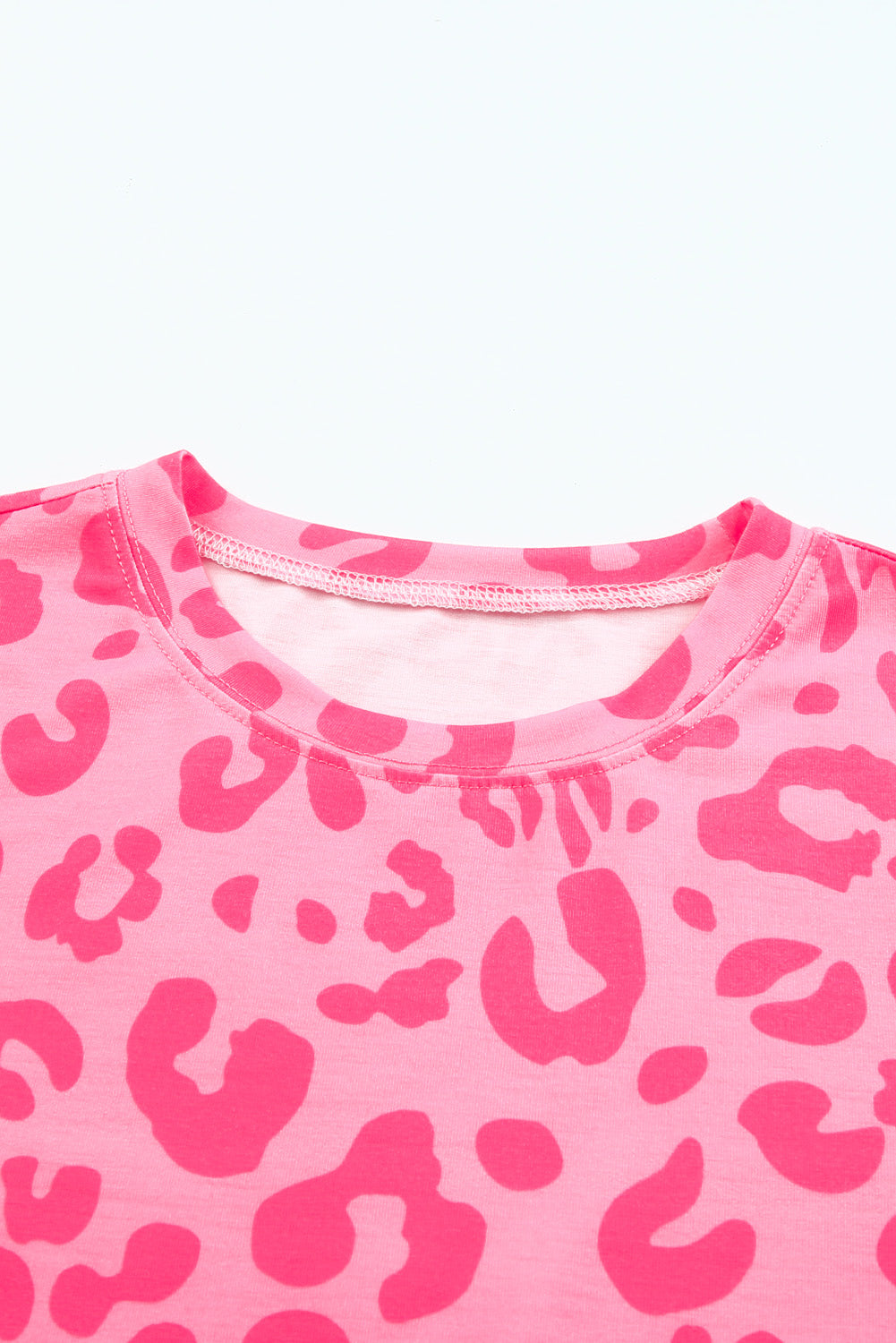 leopard round neck tee
