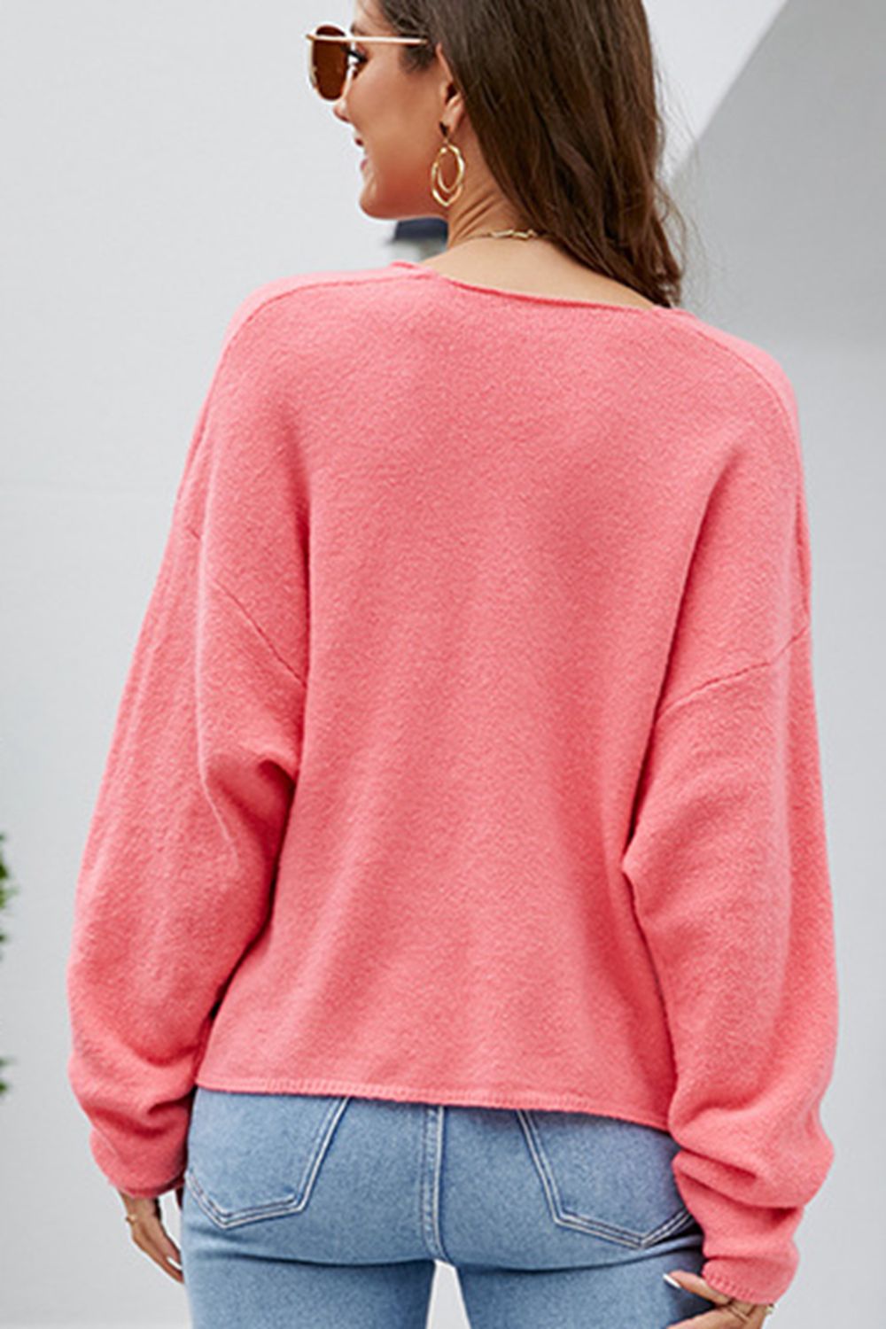 v-neck center seam sweater