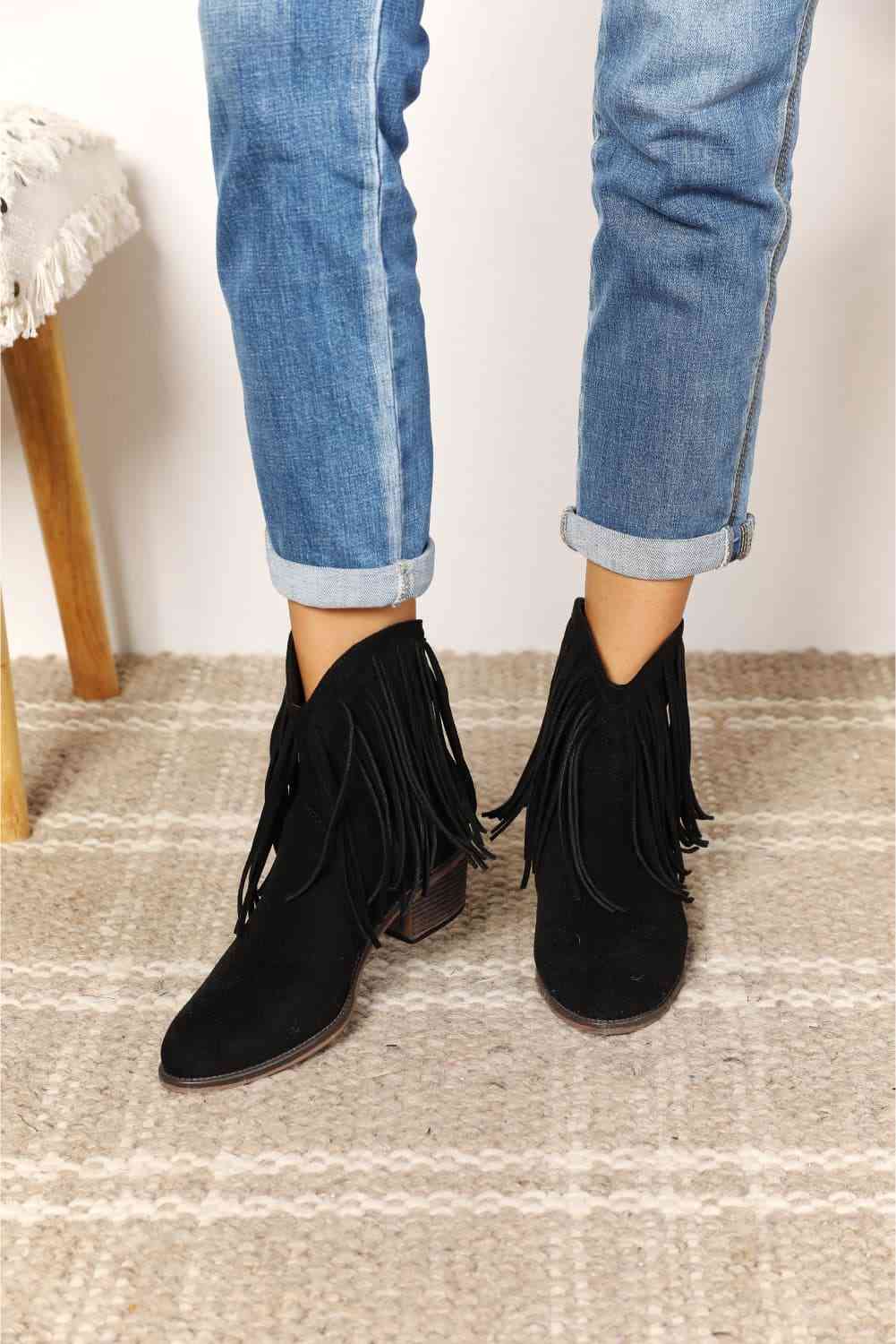 legend women's fringe cowboy western ankle boots