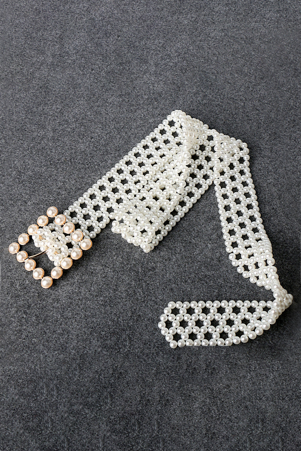 alloy buckle pearl belt