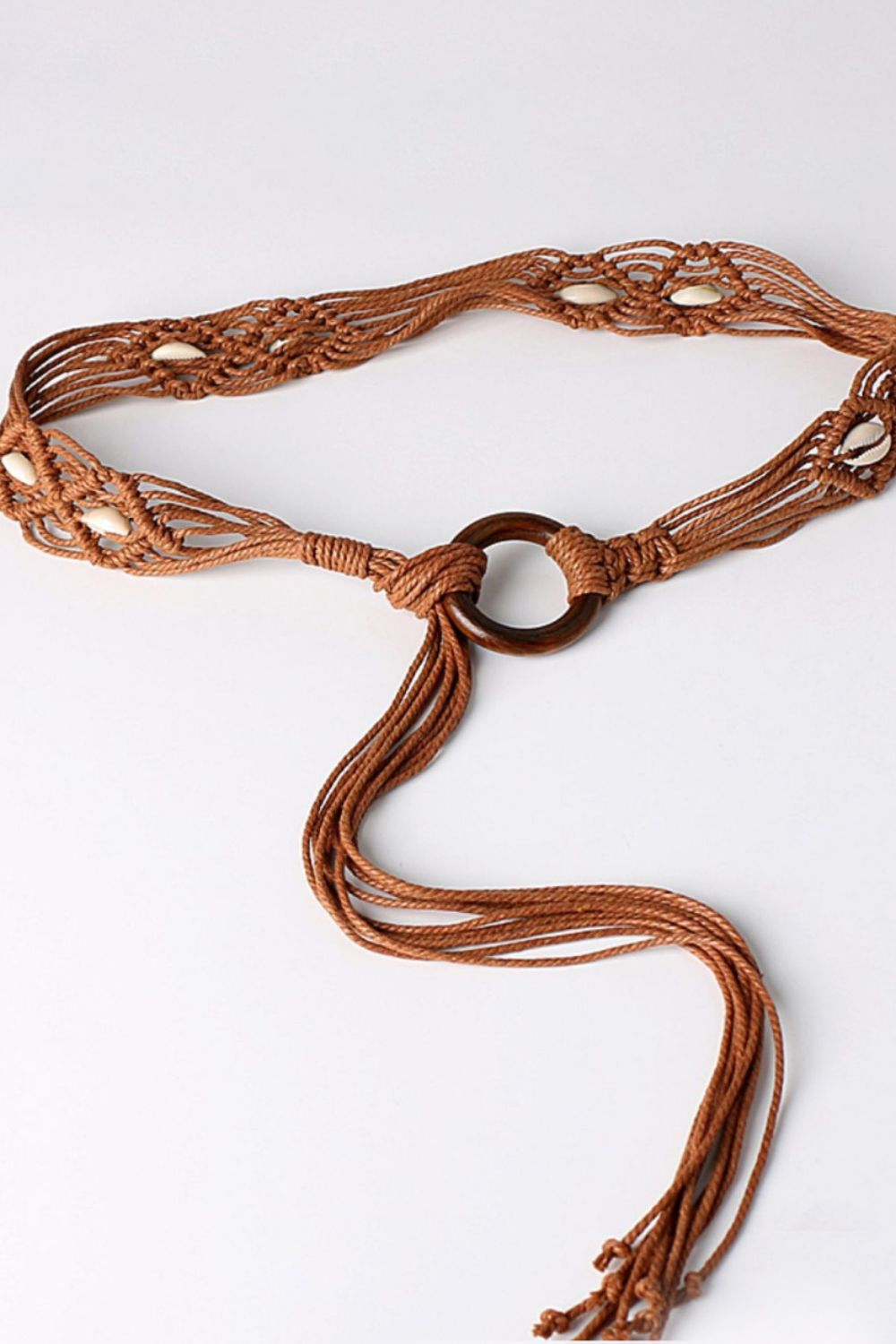 bohemian wood ring braid belt