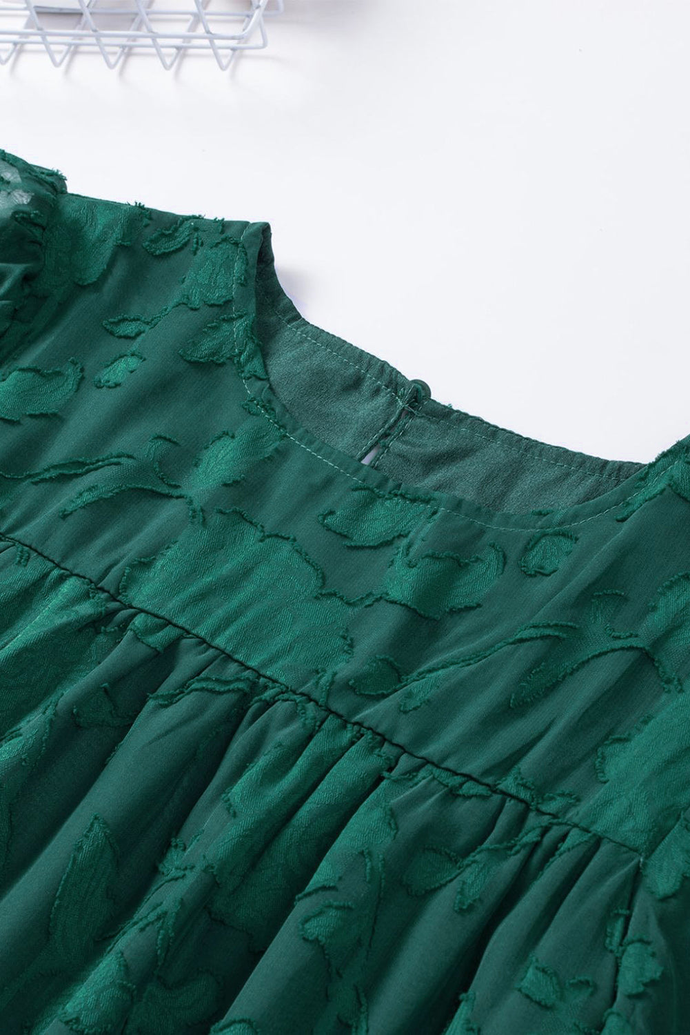 round neck puff sleeve blouse