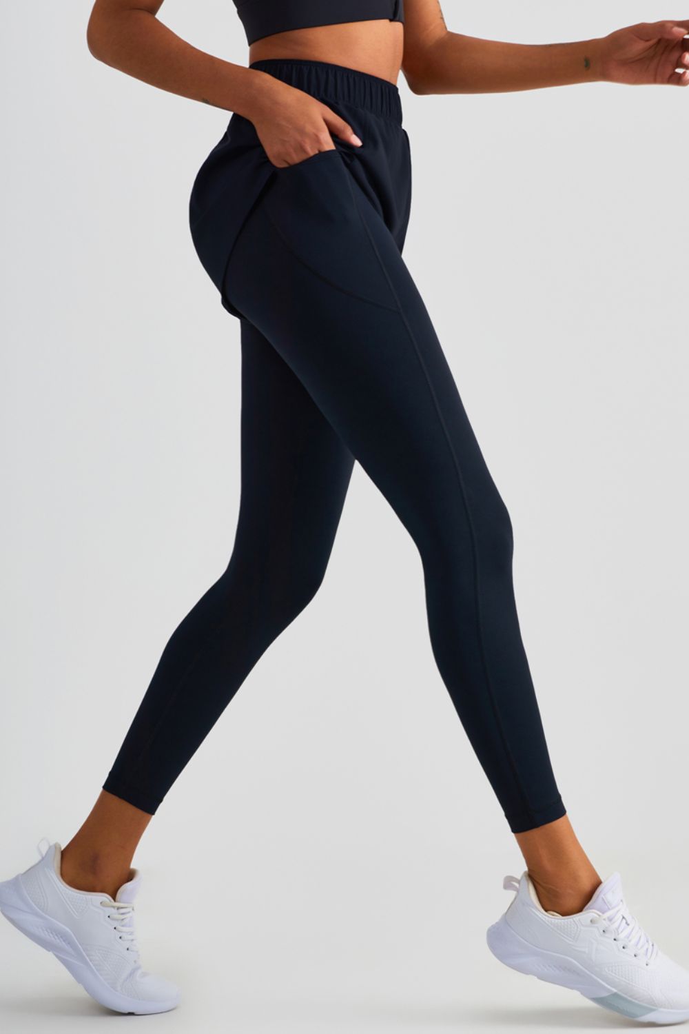 elastic waist sports leggings