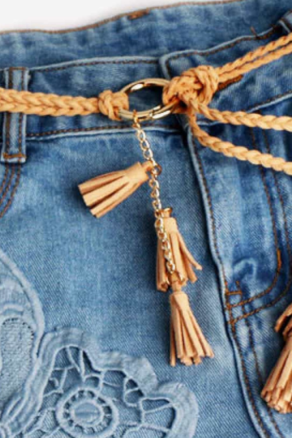 braid belt with tassels