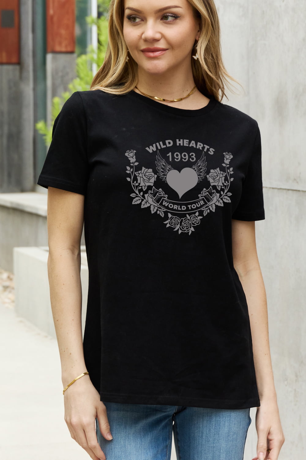 simply love full size wild hearts 1993  world tour graphic cotton tee