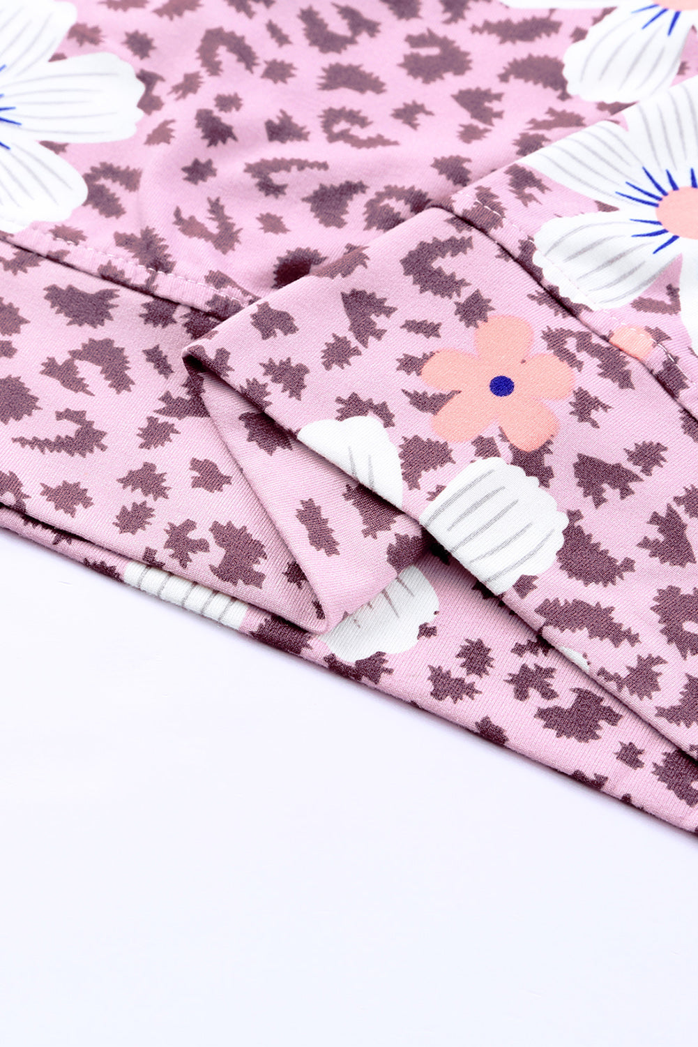 printed side slit round neck tank