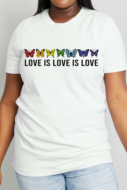 Simply Love Full Size LOVE IS LOVE IS LOVE Graphic Cotton Tee