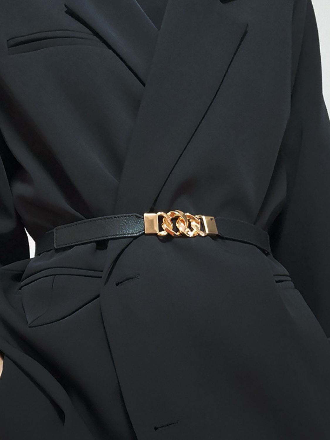 zinc alloy buckle elastic pu belt