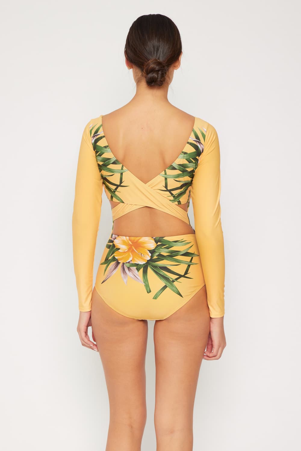 marina west swim cool down longsleeve one-piece swimsuit