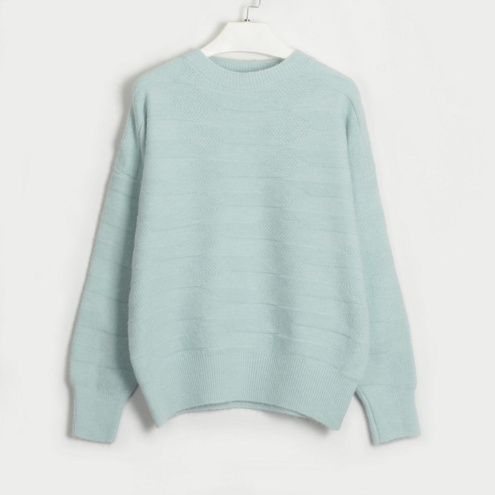 round neck dropped shoulder sweater