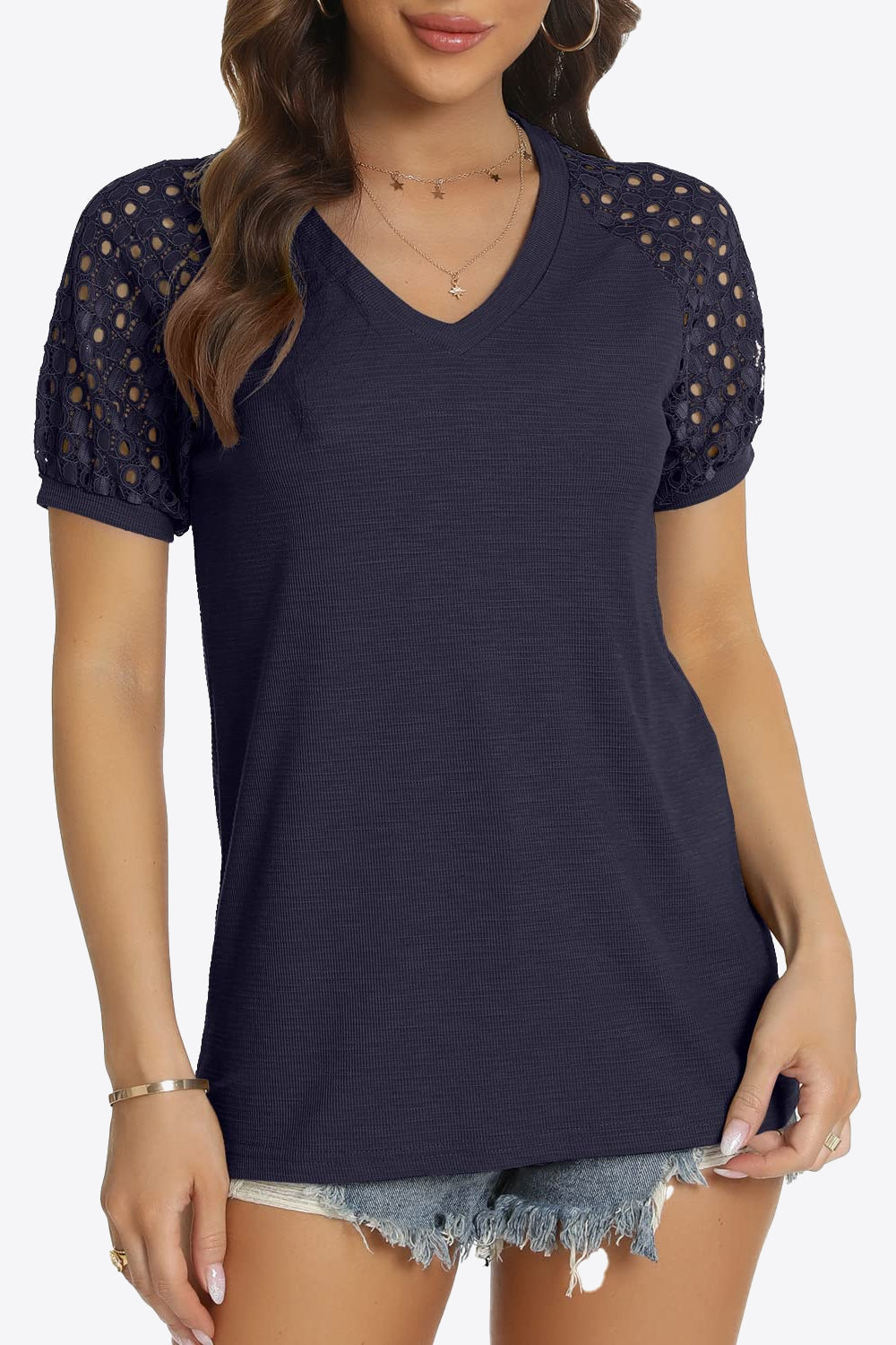 short sleeve v-neck tee
