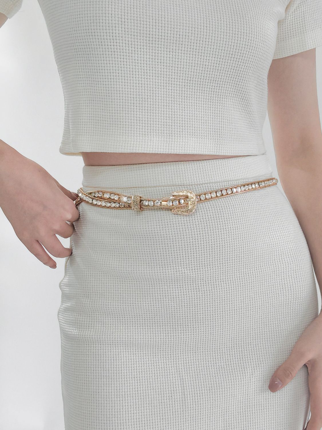 rhinestone metal belt