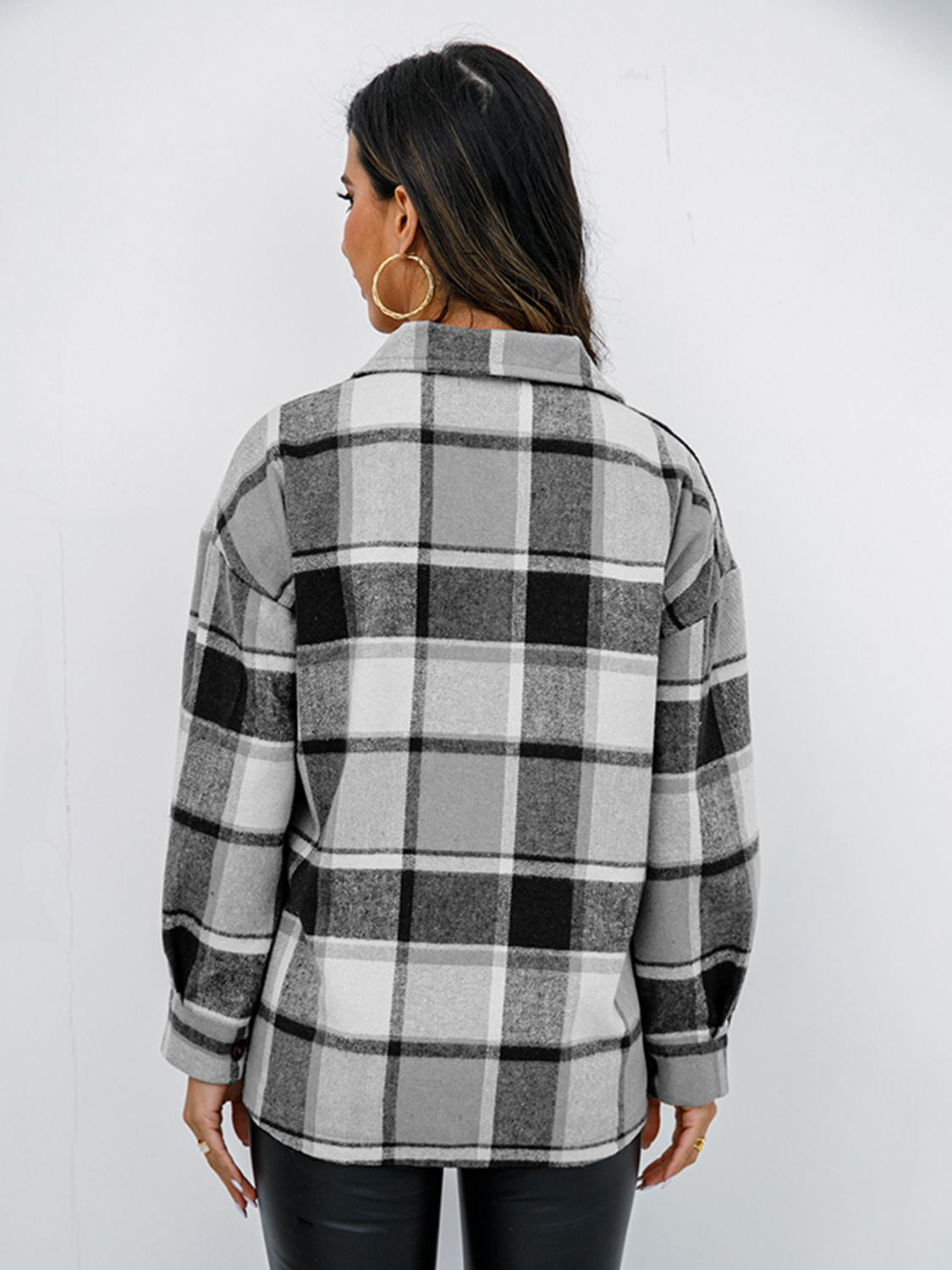 plaid button-down jacket