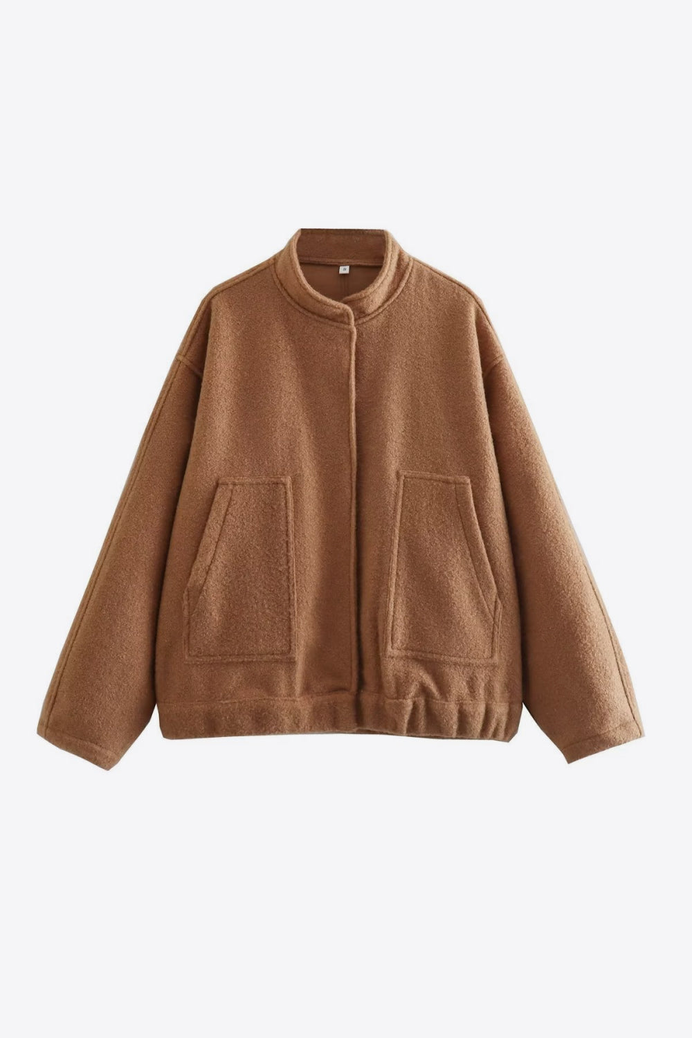 snap down dropped shoulder jacket