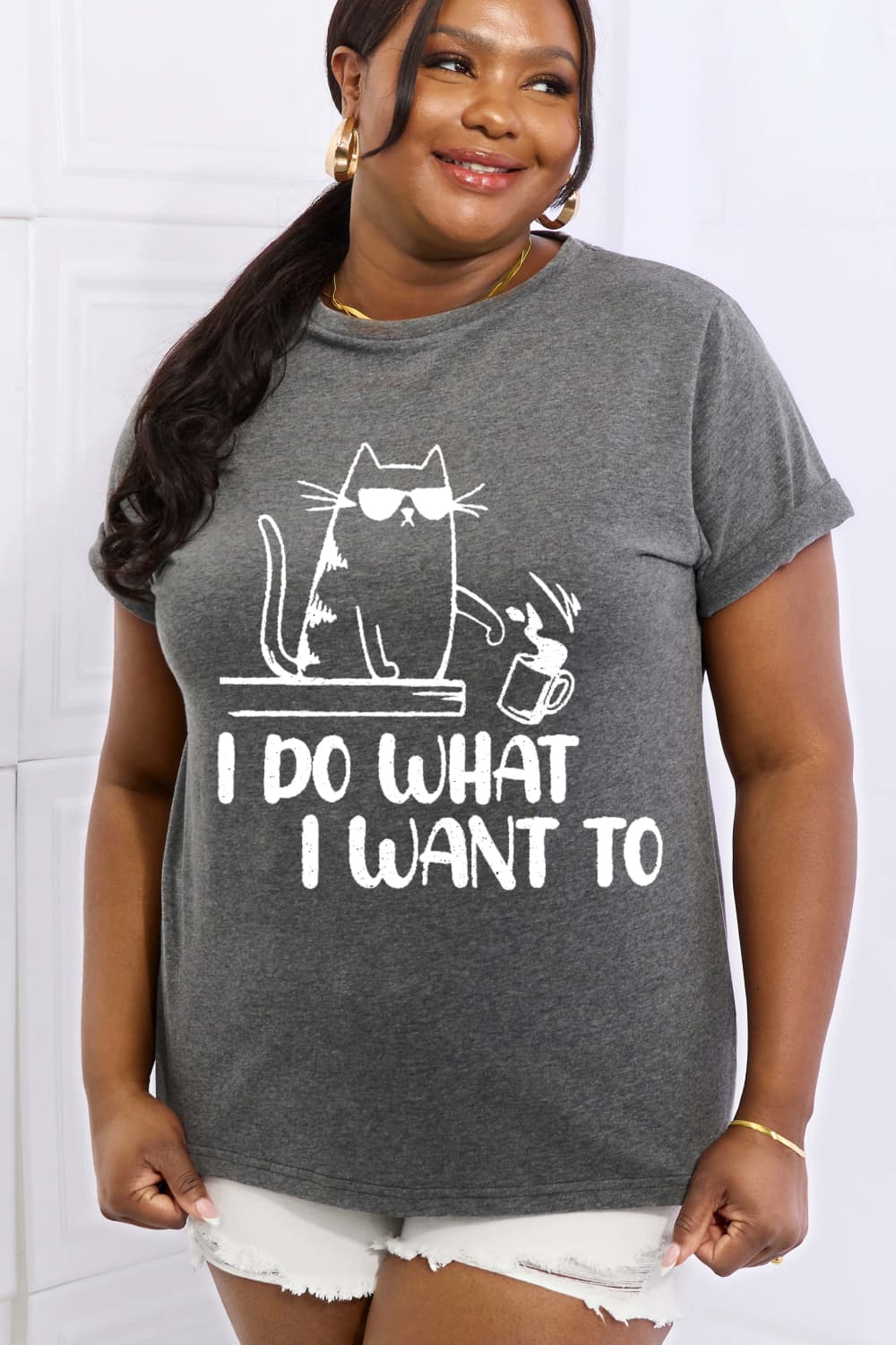 simply love full size i do what i want to graphic cotton tee